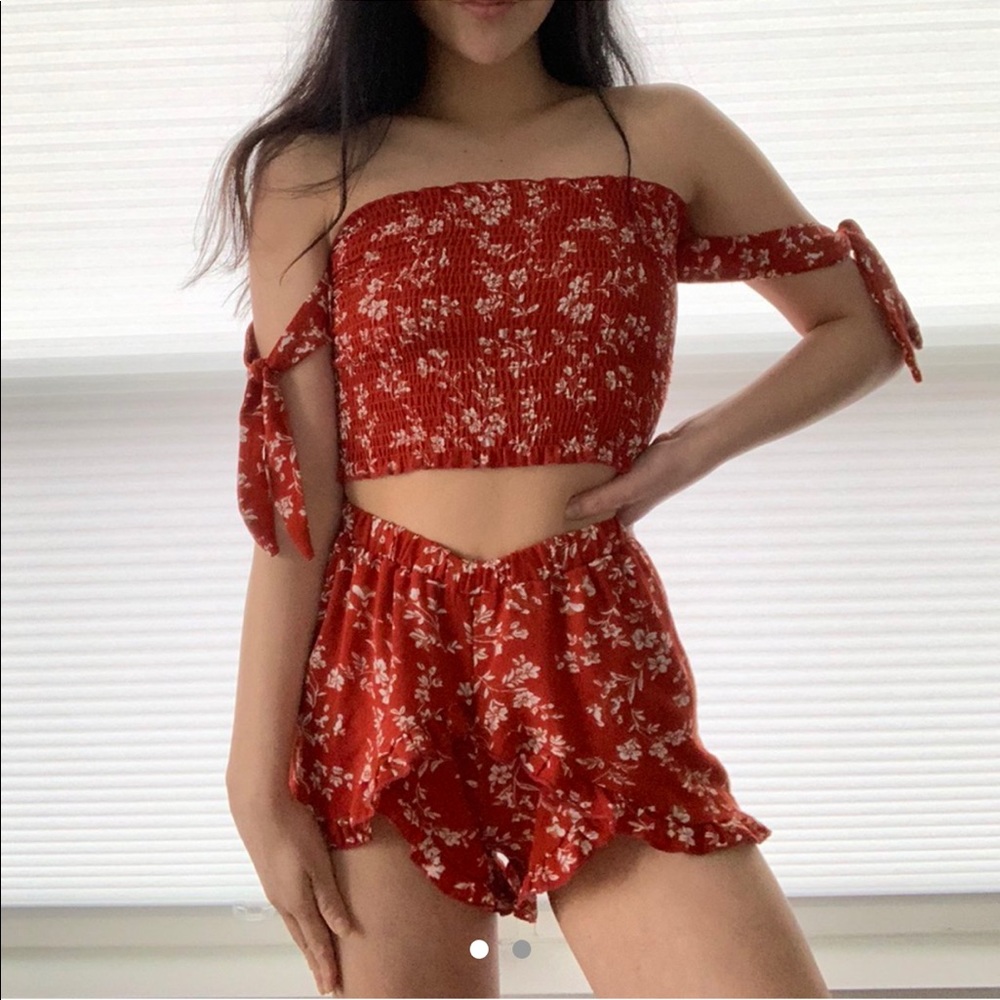 Beautiful Red Two Piece Set